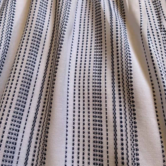 LOFT White and Black Striped Midi Dress - Picture 6 of 8